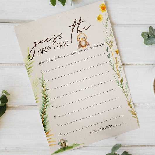 Woodland Animals Baby shower Guess Baby Voedsel Sp Flyer