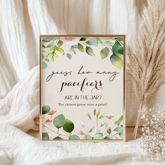 Woodland Animals Baby shower Guess Spelbord Poster