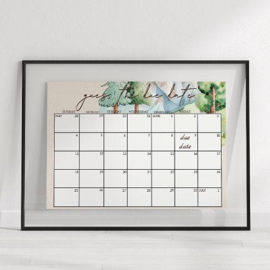 Woodland Animals Baby shower Guess vervaldatum tek Poster