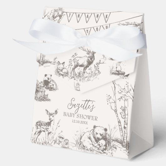 Woodland Animals Baby shower Hartelijk dank Bedankdoosjes (Voorkant)