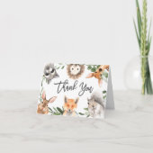 Woodland Animals Baby shower Hartelijk dank Bedankkaart (Voorkant)