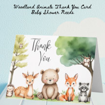 Woodland Animals Baby shower Hartelijk dank