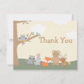 Woodland Animals Baby shower Hartelijk dank Bedankkaart (Voorkant)