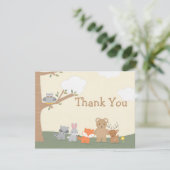 Woodland Animals Baby shower Hartelijk dank Bedankkaart (Staand voorkant)