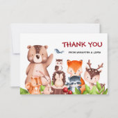 Woodland Animals Baby shower Hartelijk dank Bedankkaart (Voorkant)