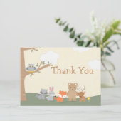 Woodland Animals Baby shower Hartelijk dank Bedankkaart (Staand voorkant)