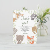Woodland Animals Baby shower Hartelijk dank Kaart (Staand voorkant)