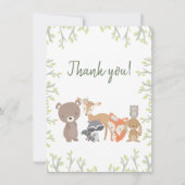 Woodland Animals Baby shower Hartelijk dank Kaart (Achterkant)