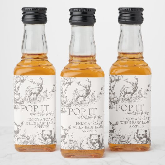 Woodland Animals Baby shower Hartelijk dank Likeurfles Etiket (Flessen)