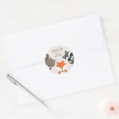 Woodland Animals Baby shower Hartelijk dank Ronde Sticker (Envelop)