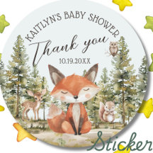 Woodland Animals Baby shower Hartelijk dank