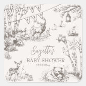 Woodland Animals Baby shower Hartelijk dank Vierkante Sticker (Voorkant)