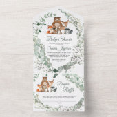 Woodland Animals Baby shower in één uitnodiging (Binnen)
