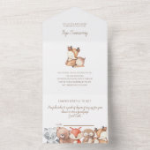 Woodland Animals Baby shower Invitation All In One Uitnodiging (Binnen)