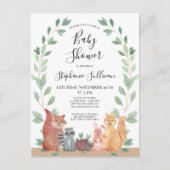 Woodland Animals Baby shower Invitation Briefkaart (Voorkant)