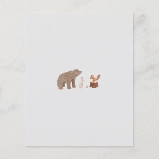 Woodland Animals Baby shower Invitation Flyer (Achterkant)