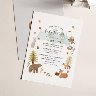 Woodland Animals Baby shower Invitation Flyer