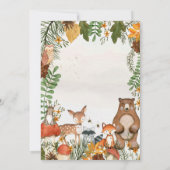 Woodland Animals Baby shower Invitation Greenery Kaart (Achterkant)