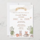 Woodland Animals Baby Shower Invitation Kaart (Voorkant)