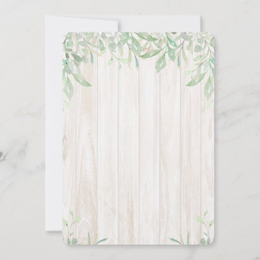 Woodland Animals Baby shower Invitation Kaart (Achterkant)