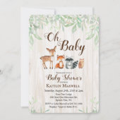 Woodland Animals Baby shower Invitation Kaart (Voorkant)