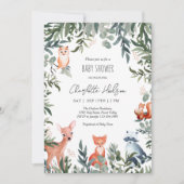 Woodland Animals Baby shower Invitation Kaart (Voorkant)