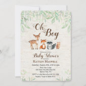 Woodland Animals Baby shower Invitation Kaart (Voorkant)