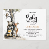 Woodland Animals Baby Shower Invitation Kaart (Voorkant)