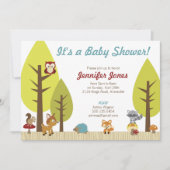 Woodland Animals Baby shower Invitation Kaart (Voorkant)