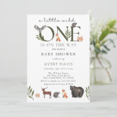 Woodland Animals Baby shower Invitation Kaart (Staand voorkant)