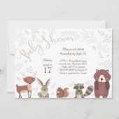 Woodland Animals Baby shower Invitation Kaart (Voorkant)