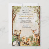 Woodland Animals Baby shower Invitation Kaart (Voorkant)