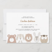 Woodland Animals Baby shower Invitation Kaart (Voorkant)