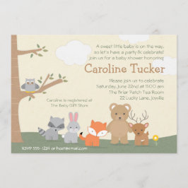 Woodland Animals Baby shower Invitation Kaart