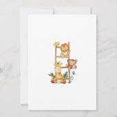 Woodland Animals Baby shower Invitation Kaart (Achterkant)