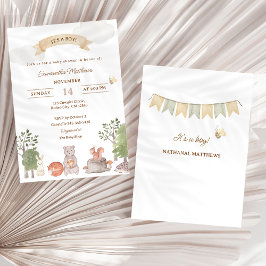 Woodland Animals Baby Shower Invitation Kaart