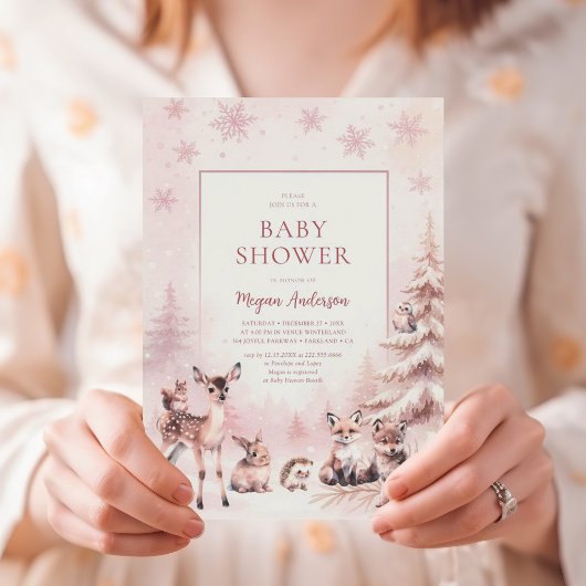 Woodland Animals Baby Shower Invitation Kaart