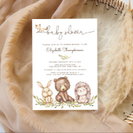 Woodland Animals Baby shower Invitation Kaart