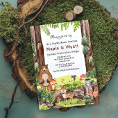 Woodland Animals Baby shower Invitation Kaart