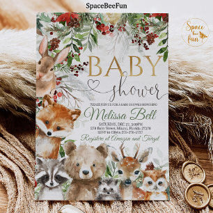 Woodland Animals Baby shower Invitation Kaart