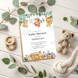 Woodland Animals Baby shower Invitation Kaart