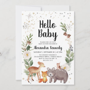 Woodland Animals Baby shower Invitation Kaart