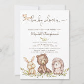 Woodland Animals Baby shower Invitation Kaart (Voorkant)