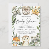 Woodland Animals Baby shower Invitation Kaart (Voorkant)