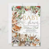 Woodland Animals Baby shower Invitation Kaart (Voorkant)