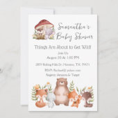 Woodland Animals Baby Shower Invitation Kaart (Voorkant)