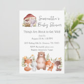 Woodland Animals Baby Shower Invitation Kaart (Staand voorkant)