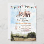 Woodland Animals Baby shower Invitation Kaart (Voorkant)