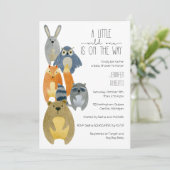 Woodland Animals Baby shower Invitation Kaart (Staand voorkant)