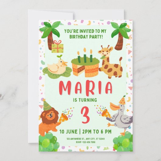 Woodland Animals Baby shower Invitation Save The Date (Voorkant)